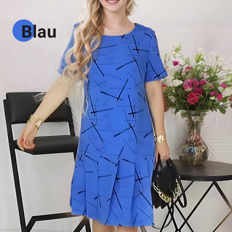 🔥Vendita calda in🌈Vestito plissettato alla moda con stampa a maniche corte per le donne! 🔥