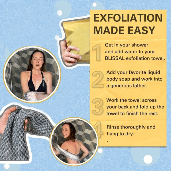 🌸BUY 1 GET 1 FREE (2 pieces)🧼Exfoliating bath towel with antibacterial effect🚿