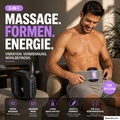 ⏰ Nur noch heute 50% Rabatt! 🟣 3-in-1 Multifunktionaler elektrischer Faszienring mit verstellbarem Gurt, Massage, Fettabbau & Verdauungsförderung für Bauch, Beine, Rücken & Schultern ✨