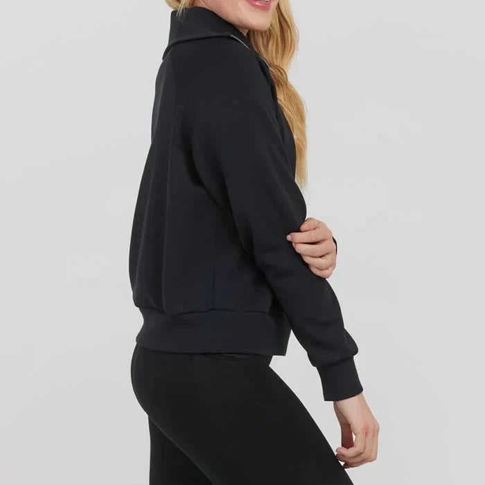 🔥Damen-Loungeset aus 2 Teilen mit Oversize-Schnitt, halbem Reißverschluss und weitem Bein