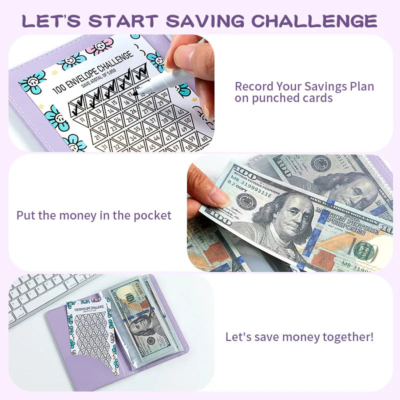 💸📖 Sparbuch für Wochenliche Spar-Challenge – Thematische Farben + Familienfreundlich + Spaß am Sparen! ✨