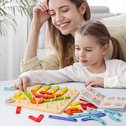 🧩 50% RABATT ! ✨ Montessori-Steckpuzzle - Holzformen mit Lernkarten für frühe Bildung & kreative Entwicklung 🎁🎄