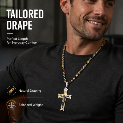 ✝️50 % RABATT⏰ Edelstahl‑Kruzifix‑Halskette, stilvolles Schmuckstück für Geschenk & Alltag