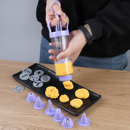 ⏳Zeitlich begrenztes Angebot: 50 % Rabatt⏰Edelstahl-Kuchendekorationspistolen-Set💉🏵️🍪