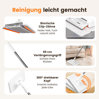 🧹✨ Einweg-Staubmopp mit 4 wiederverwendbaren Bezügen – Praktisch und effektiv 💥🌟