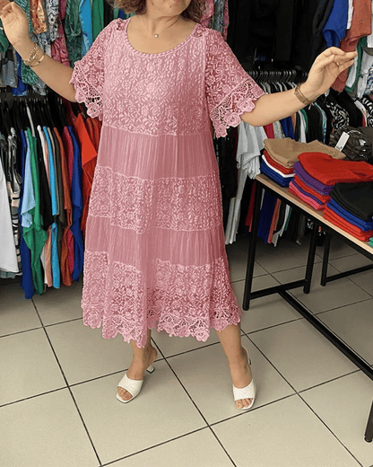 💥Sconto del 66% a tempo limitato 💕Abito semplice con maniche corte e pizzo