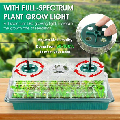 💎50 % RABATT! 💎 Anzuchtschalen mit Pflanzenlampe – Feuchtigkeitsregulierung, transparentes Vollspektrumlicht 🌱💡