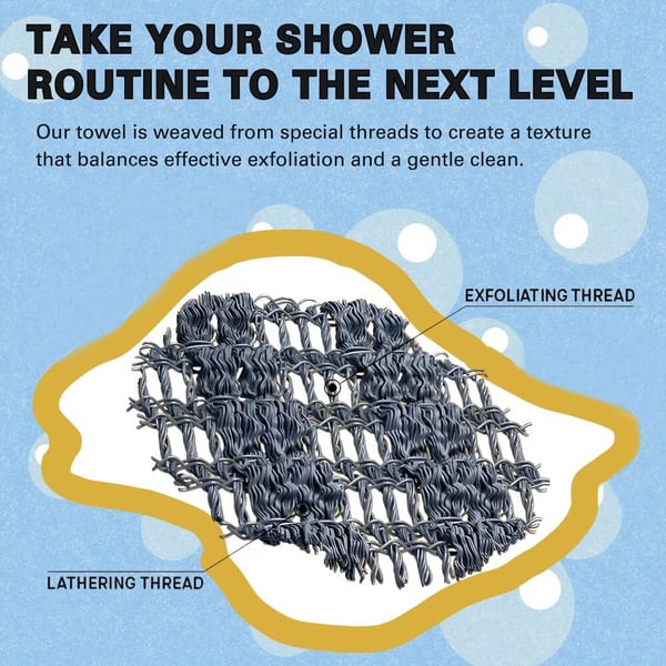 🌸BUY 1 GET 1 FREE (2 pieces)🧼Exfoliating bath towel with antibacterial effect🚿
