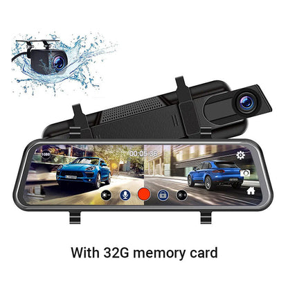 👁️10-Zoll-Rückfahrkamera & Dashcam mit vollem Touchscreen – 1296P HD-Nachtsicht, Dual-Objektiv – ideal für sicheres Fahren & Parken🚗📹
