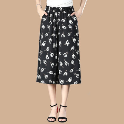 🔥VENDITA CALDA🔥Culottes da donna a gamba larga con chiffon plissettato