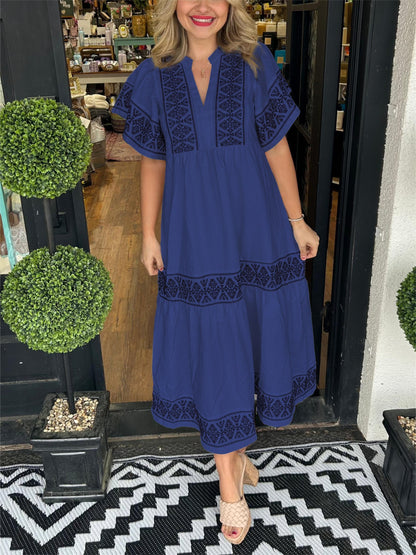 62% korting✨ Boho V-hals maxi-jurk voor dames✨