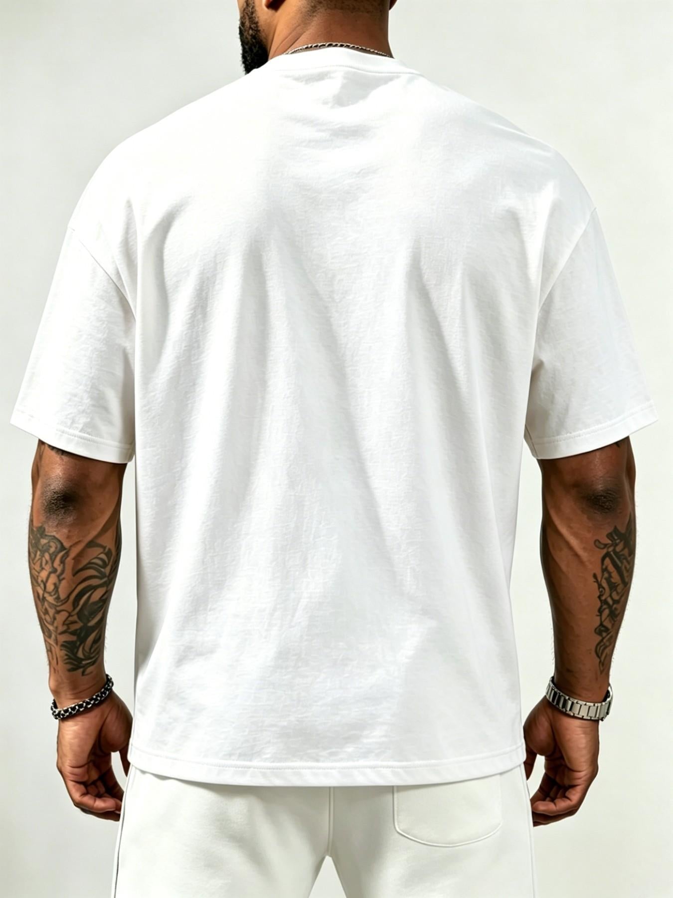 👕🔥 Herren-T-Shirt – strukturierter Aufdruck, reine Baumwolle, lockere Passform. 50% RABATT!