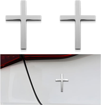 🚗✝️ Metallischer 3D-Kreuz-Aufkleber zur Selbstklebung für Kratzer am Auto