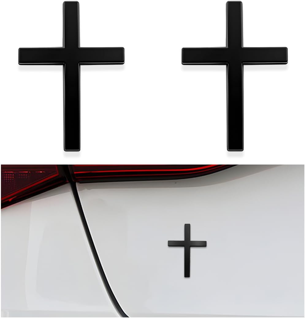 🚗✝️ Metallischer 3D-Kreuz-Aufkleber zur Selbstklebung für Kratzer am Auto