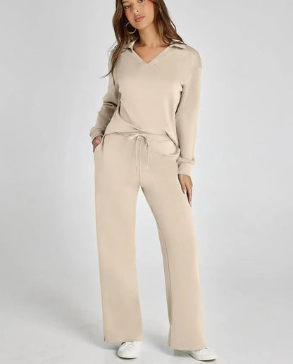 🥰Heißer Verkauf 49% Rabatt🍂2-teiliges Lounge-Set mit langen Ärmeln für Damen