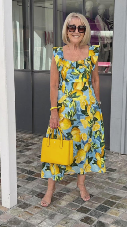 💥Sommersalg - 50 % rabatt🍋Plus size sitronprint tunikakjole