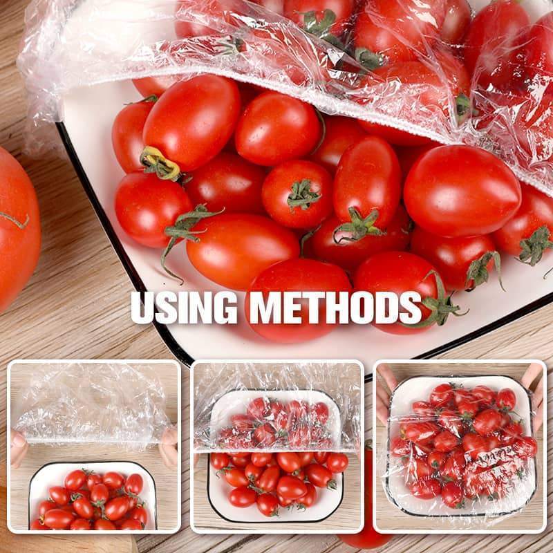 📢📢【 Limitiertes Angebot – 50% Rabatt 】🔥100 Pcs Einweg-Dehnfolien für Schalen und Teller, elastische Behälterdeckel, Alternative zu Frischhaltefolie für Reste, Obst, Gemüse und zur Lebensmittelaufbewahrung in der Küche