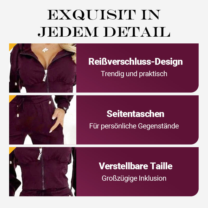 💥Meilleure vente 50% de réduction✨Ensemble de survêtement 2 pièces entièrement zippé pour femme !