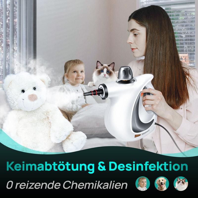 💎 60% RABATT! 💎 Hand-Multiflächen-Dampfreiniger mit Druckboost – 12-teiliges Set, Chemiefrei & 99,9 % Keimabtötung