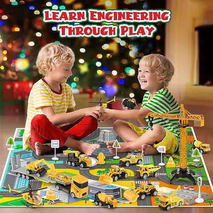 🔥Solange der Vorrat reicht 40 % Rabatt!🚗Adventskalender für Jungen: Spielzeugsets mit Baumaschinen aus Metalllegierung