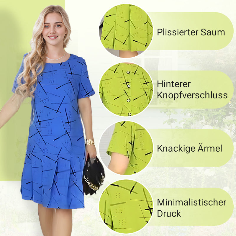 🔥Vendita calda in🌈Vestito plissettato alla moda con stampa a maniche corte per le donne! 🔥