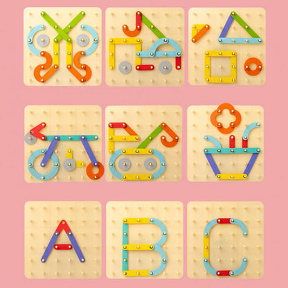 🧩 50% RABATT ! ✨ Montessori-Steckpuzzle - Holzformen mit Lernkarten für frühe Bildung & kreative Entwicklung 🎁🎄