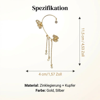 💕Valentinstags Special - 50% Rabatt💕Schlichte Ohrclips mit Schmetterlings- und Blumenmotiv & Quasten – Elegant & bequem, ohne Ohrloch 🌸🦋