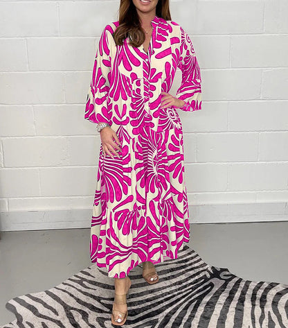 🔥Vente chaude 49% de réduction🎁Robe à imprimé floral et manches cloche
