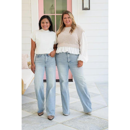 🌷Vorverkauf 50% Rabatt auf🍃Vintage-Waschungen mit hohem Bauch und Bauchkontrolle Jeans mit geradem Bein