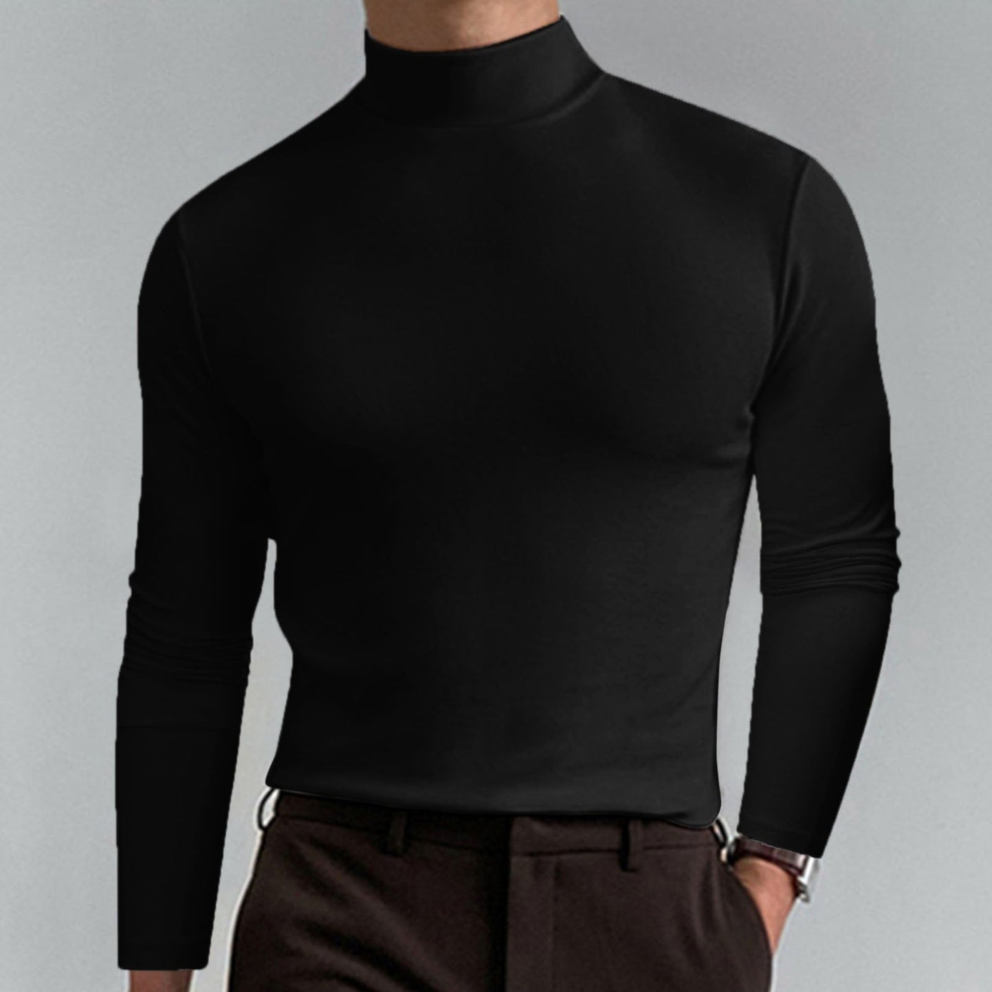 🔥Solange der Vorrat reicht 40 % Rabatt!🎉Slim Fit Langarm-T-Shirt für Herren mit Stehkragen
