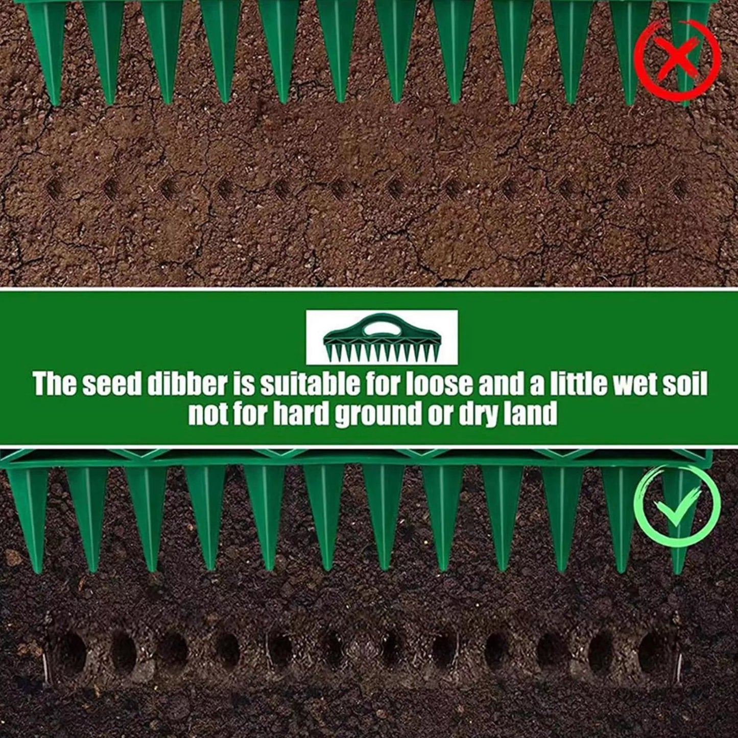 🌱Espaceur de graines et bâton de plantation – Outil de plantation de précision à 12 trous