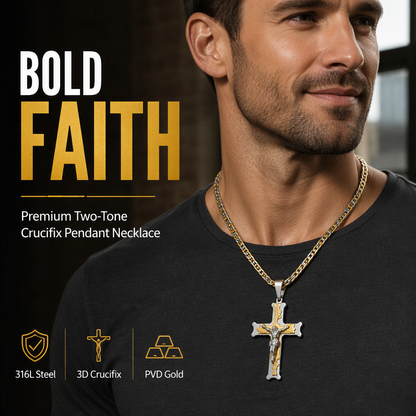 ✝️50 % RABATT⏰ Edelstahl‑Kruzifix‑Halskette, stilvolles Schmuckstück für Geschenk & Alltag