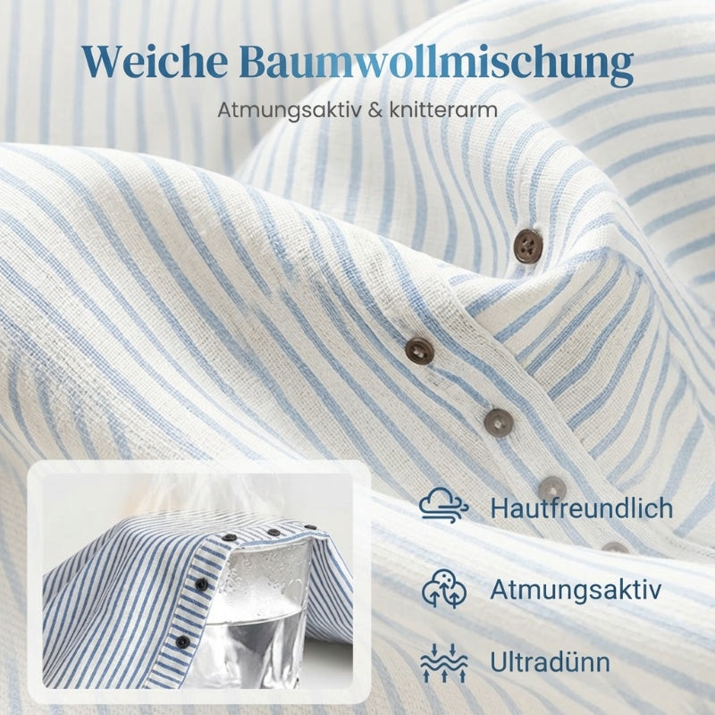 🔥Solange der Vorrat reicht 40 % Rabatt!🎉Bequeme blau gestreifte Hose mit Seitentaschen