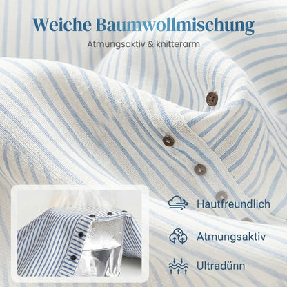 🔥Solange der Vorrat reicht 40 % Rabatt!🎉Bequeme blau gestreifte Hose mit Seitentaschen