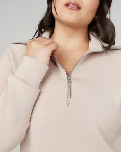🔥Damen-Loungeset aus 2 Teilen mit Oversize-Schnitt, halbem Reißverschluss und weitem Bein