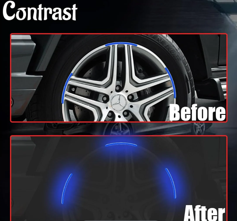 Reflektierende Auto-Felgenaufkleber（Kaufen Sie 2 genug für das Vorderrad Kaufen Sie 4 für das ganze Auto）