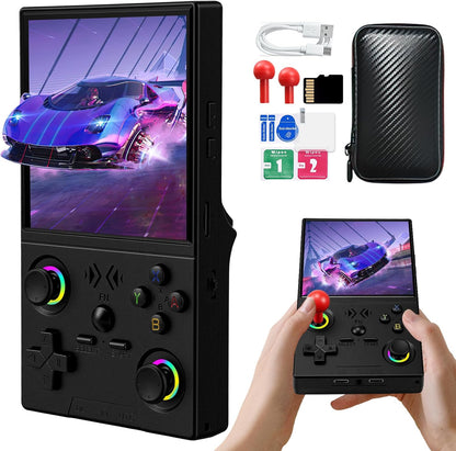 🎮👾 Retro-Handheld-Spielkonsole – 3,5″ HD-Bildschirm (640x480) 🕹️💾 64 GB Speicher, RK3326-Chip, 2500 mAh – perfekt für unterwegs & Nostalgie-Fans. Sofort spielbereit mit hunderten Klassikern.