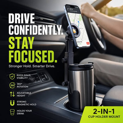 🔥 50% Rabatt!⏰🧲Handyhalterung für Getränkehalter im Auto – 360° verstellbar, starker N52-Magnet, Einhandbedienung, passend für alle Handys, stabile Magnet- und Klemmhalterungen für sicheres Fahren