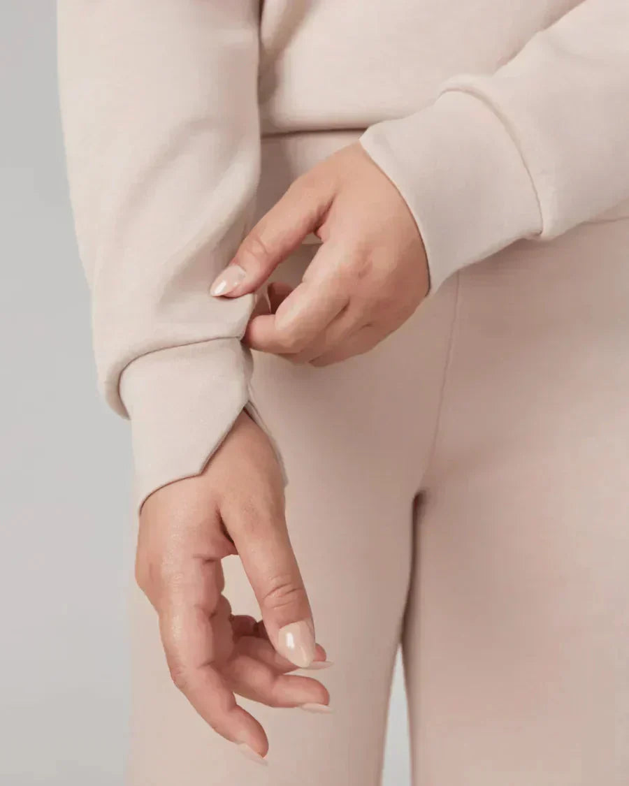 🔥Damen-Loungeset aus 2 Teilen mit Oversize-Schnitt, halbem Reißverschluss und weitem Bein