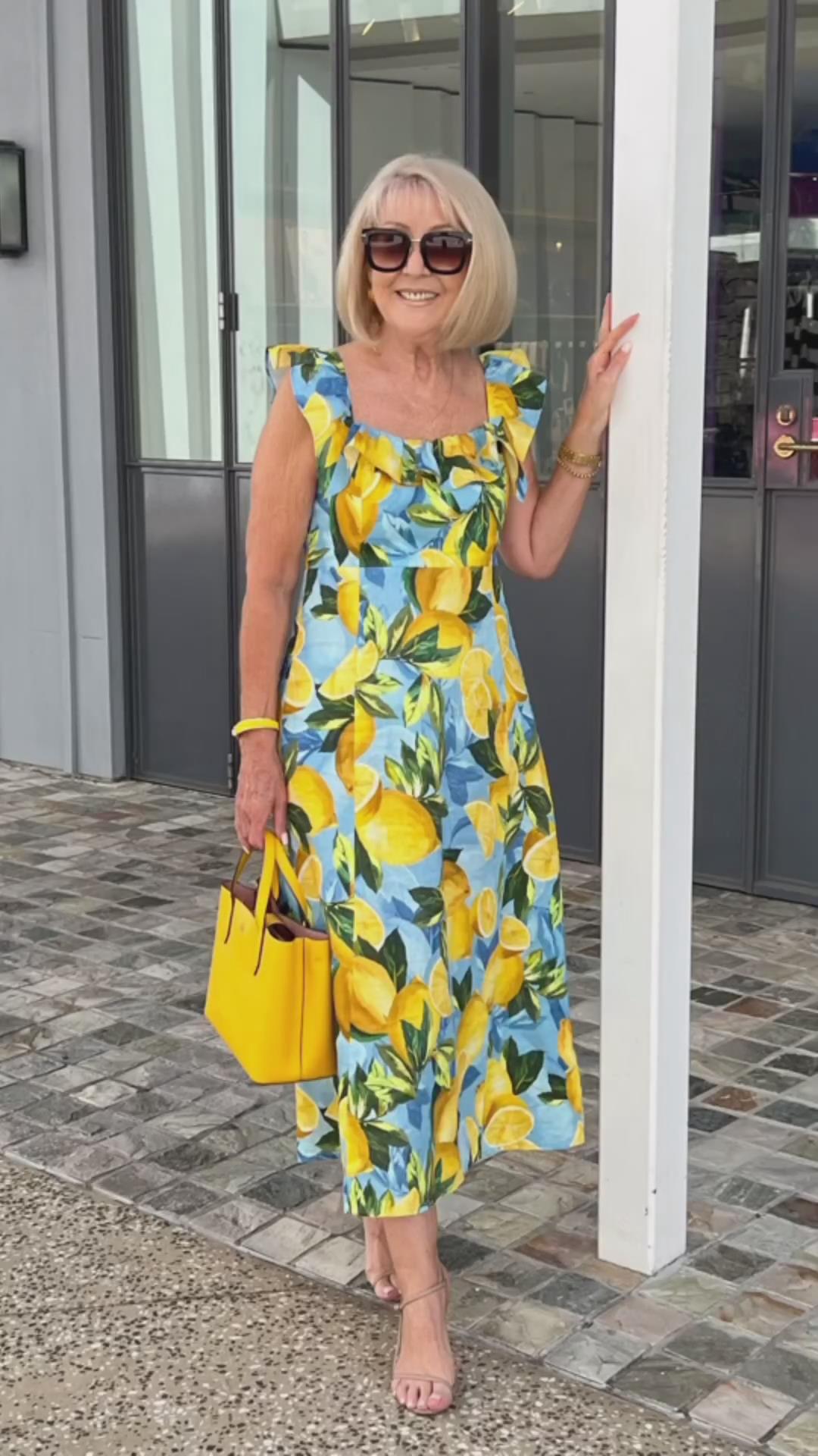 💥Sommersalg - 50 % rabatt🍋Plus size sitronprint tunikakjole