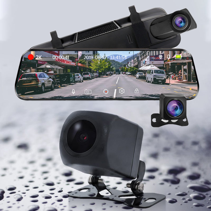 👁️10-Zoll-Rückfahrkamera & Dashcam mit vollem Touchscreen – 1296P HD-Nachtsicht, Dual-Objektiv – ideal für sicheres Fahren & Parken🚗📹