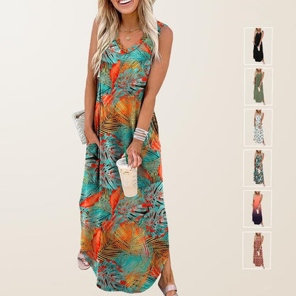 💖LETZTER TAG 60% RABATT💖Sommer Maxikleid: Urlaub-Strandkleid mit Taschen