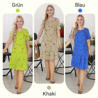 🔥Vendita calda in🌈Vestito plissettato alla moda con stampa a maniche corte per le donne! 🔥