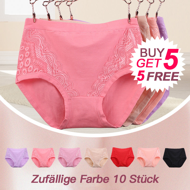 🔥2025 Plus Größe hohe Taille auslaufsicher Baumwolle Höschen👍(kaufen 5 bekommen 5)