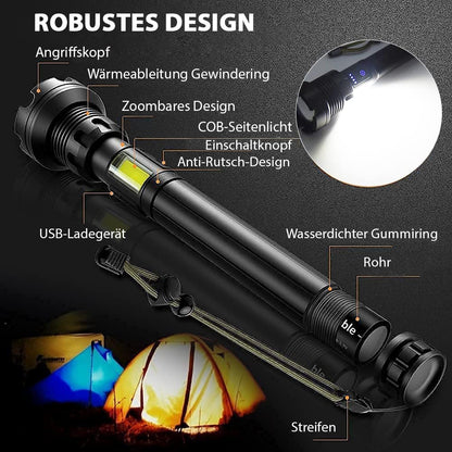🔦 64 % Rabatt! 🎉 Wiederaufladbare Taschenlampe mit 90.000 Lumen – Extrem hell, wasserdicht und mit langer Akkulaufzeit 📦