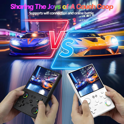 🎮👾 Retro-Handheld-Spielkonsole – 3,5″ HD-Bildschirm (640x480) 🕹️💾 64 GB Speicher, RK3326-Chip, 2500 mAh – perfekt für unterwegs & Nostalgie-Fans. Sofort spielbereit mit hunderten Klassikern.
