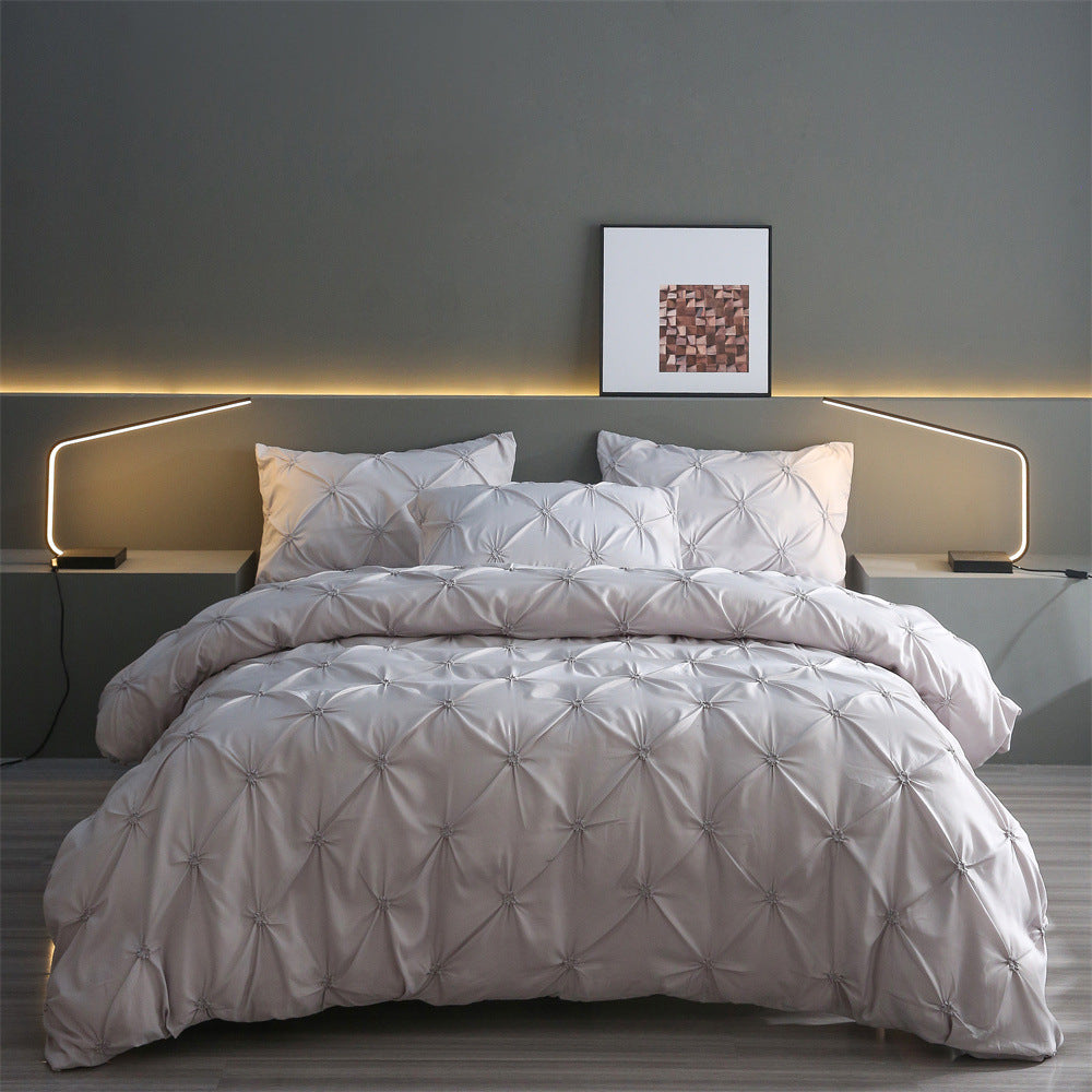 🛏️ 50% RABATT! 🌿 3-teiliges Bettwäsche-Set mit Pintuck-Falten – elegant, weich, komplett – für Ihr Traum-Schlafzimmer ✨
