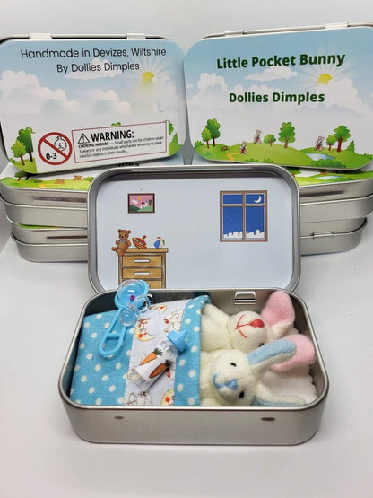 💎  Süße Osterhasen-Mama mit Baby in Blechdose – Handgefertigt, Kuschelig & Perfekt als Geschenk 🐰🎁