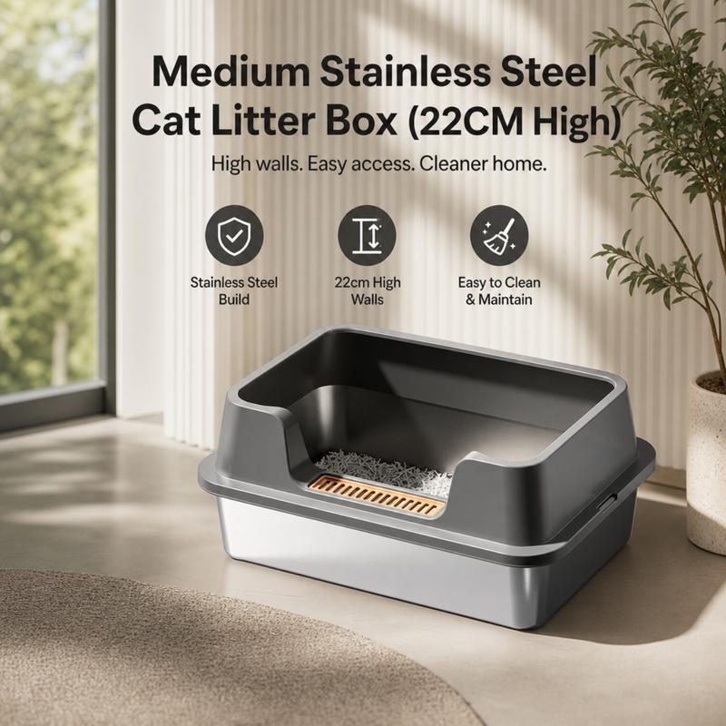 😺 50% RABATT! 💨 Edelstahl-Katzentoilette – Kein Streusand auf dem Boden, kein Geruch – Ideal für Mehrkatzen-Haushalte 🛡️