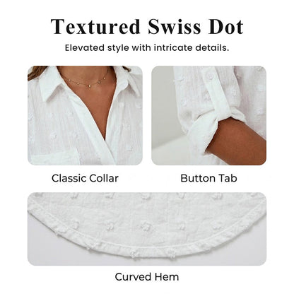 👚 50% RABATT! 🌞 Damen Freizeitbluse aus Chiffon mit großem Bommel – Lockerer Schnitt, edles Jacquardmuster – Leicht & feminin, perfekt für warme Tage, Büro oder einen romantischen Look 🌸